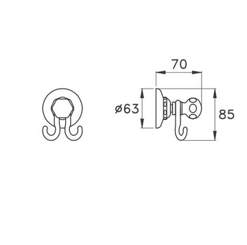 ITALICA 1082 - Robe hook by RUBINETTERIE STELLA - view 3